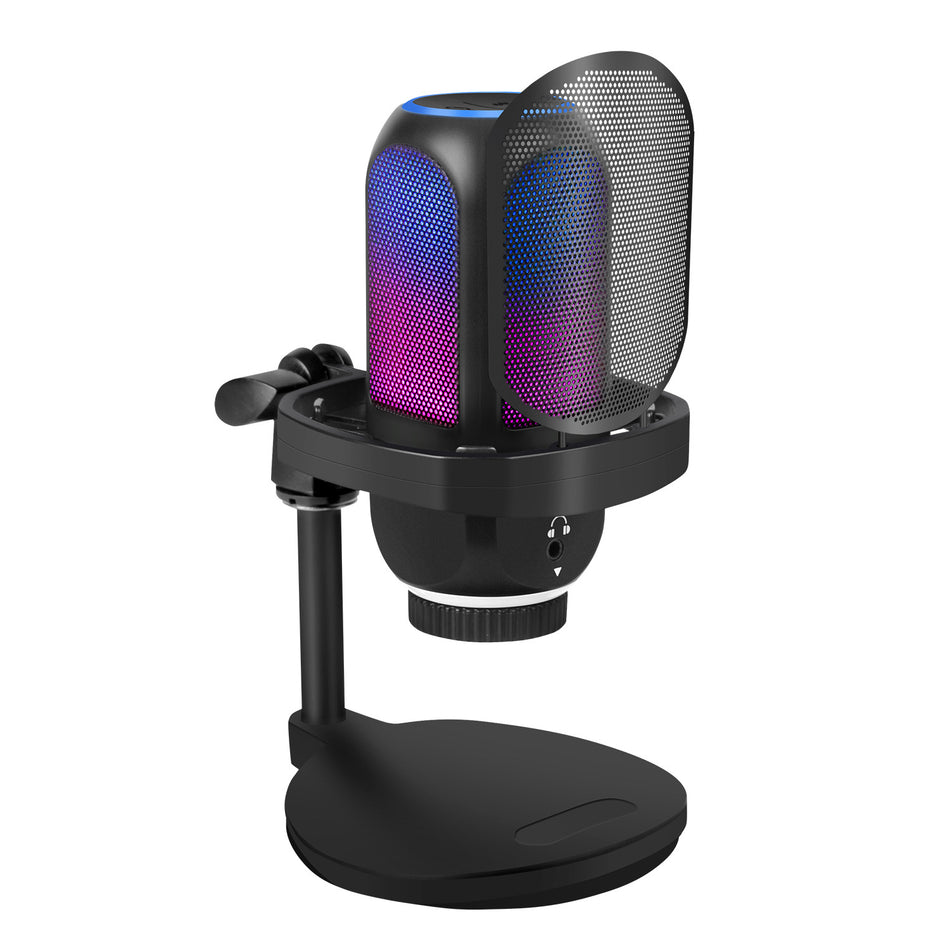 USB Condenser Microphone with AI Noise Reduction for PC & Mobile