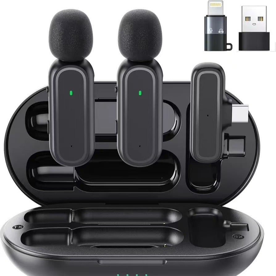 K60 Wireless Tie Clip Mic – Noise-Reducing Mini Mic with Charging Case