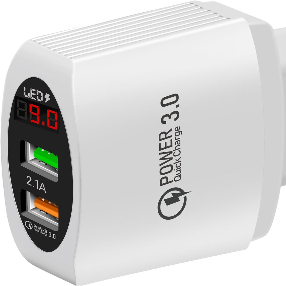 5V 3A Digital Display Fast Charger for Apple & Huawei
