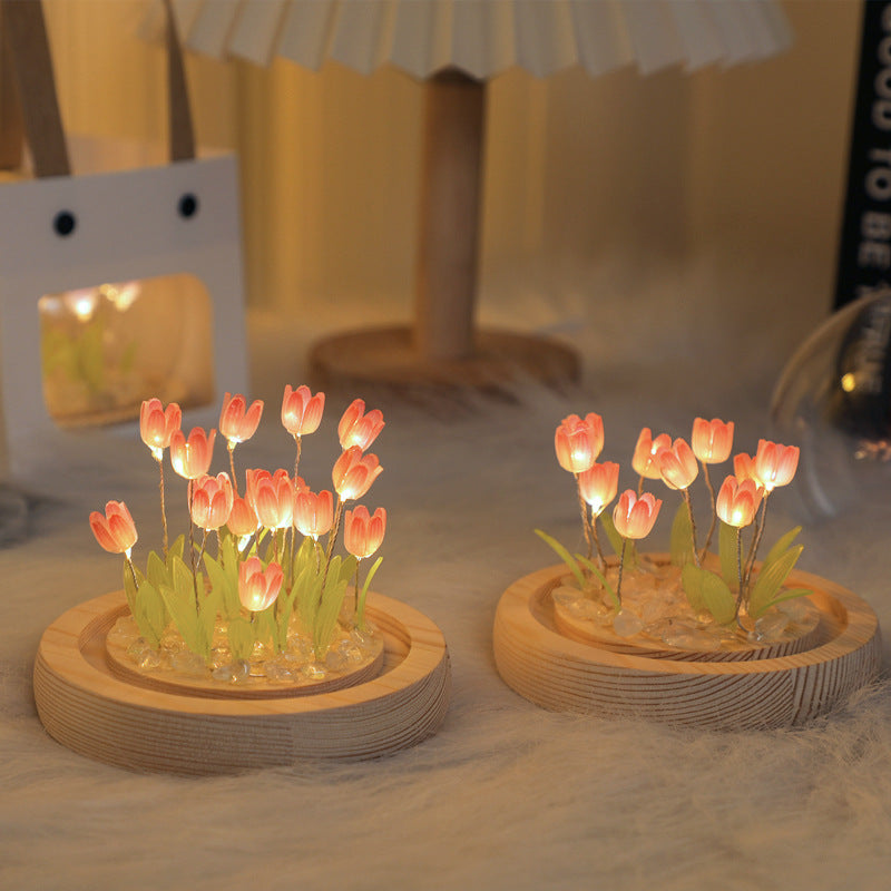 Handmade Tulip Artificial Flowers – Luminous Night Light Ornament