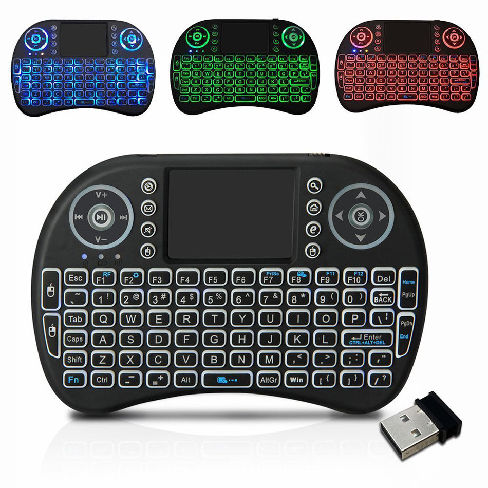 I8 Wireless Keyboard & Mouse with Backlight & Remote Control