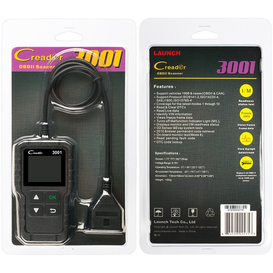 LAUNCH X431 Creader CR3001 OBD2 Full-Function Code Reader