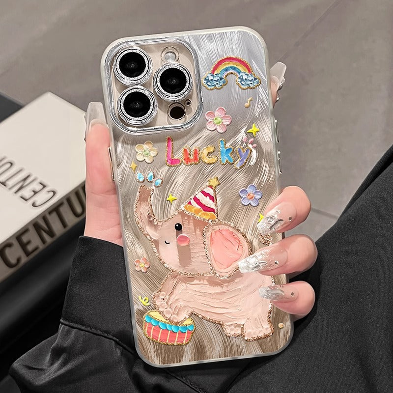 Feather Yarn Electroplated Case for iPhone 15 Pro Max