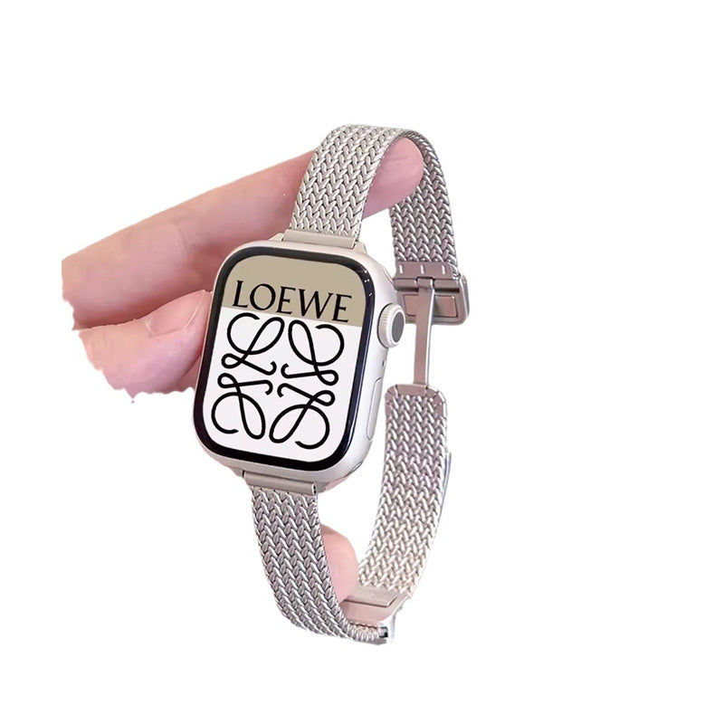 Stainless Steel Magnetic Mesh Strap for Apple Watch Women