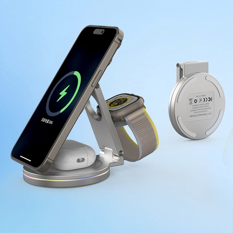 3-in-1 MagSafe Wireless Charger with 360° Magnetic Stand
