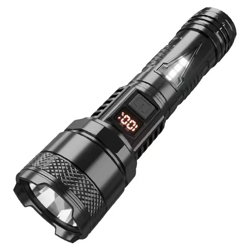 Strong Light Rechargeable Flashlight with Side Light & Type-C