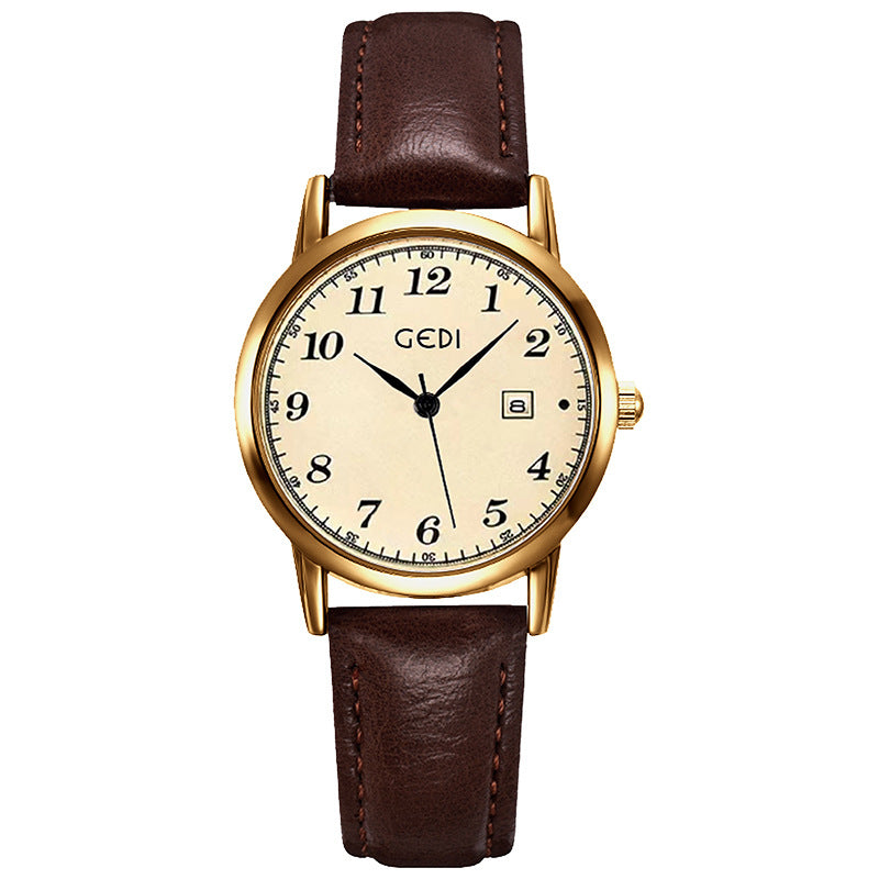 GEDI Retro Korean Women’s Quartz Round Belt Watch