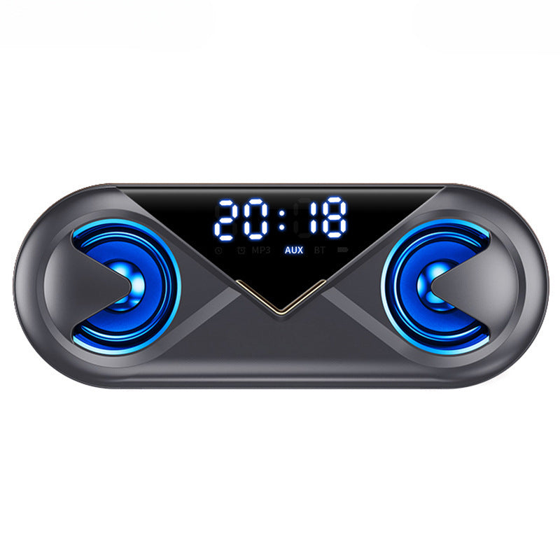 Dual-Surround Bluetooth Speaker Alarm Clock with Bass Boost
