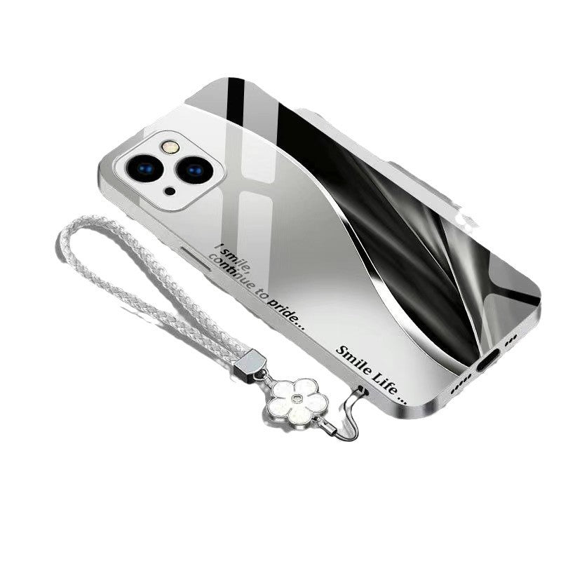Metallic Glass Case for iPhone 13 Mini–16 Pro