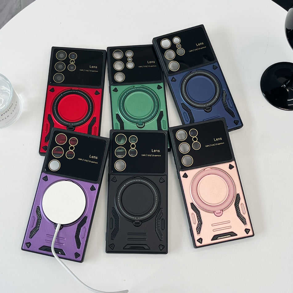 S23U/S22 Magnetic Case with Kickstand & Clear Sound