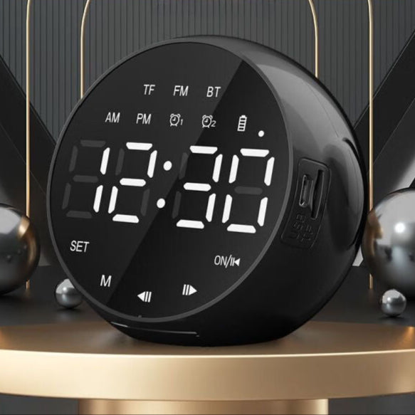 AI Smart Alarm Clock Speaker – Rechargeable & Loud