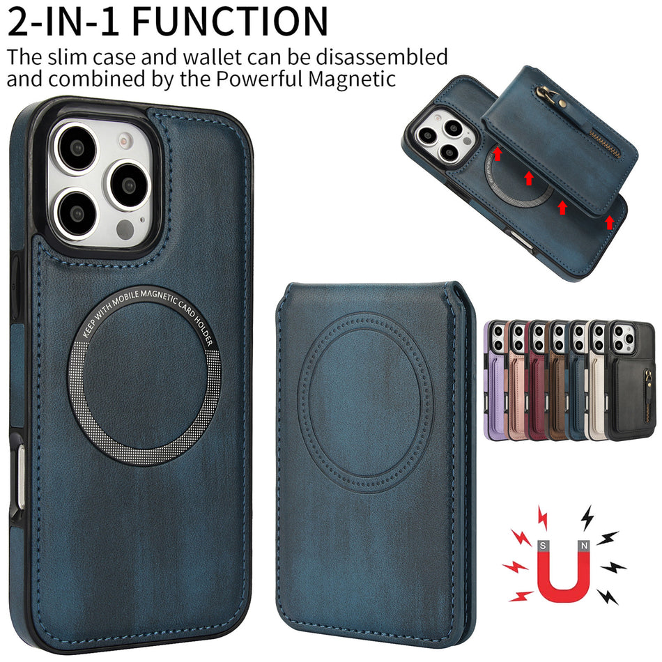 iPhone 16 Pro Max Magnetic Zipper Case w/ Magsafe