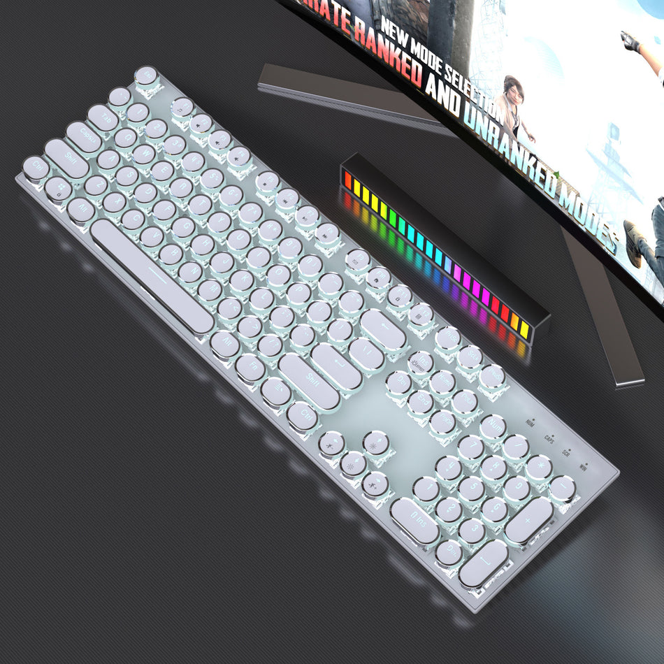 Retro Punk Mechanical Keyboard Green Switch with LED Backlight