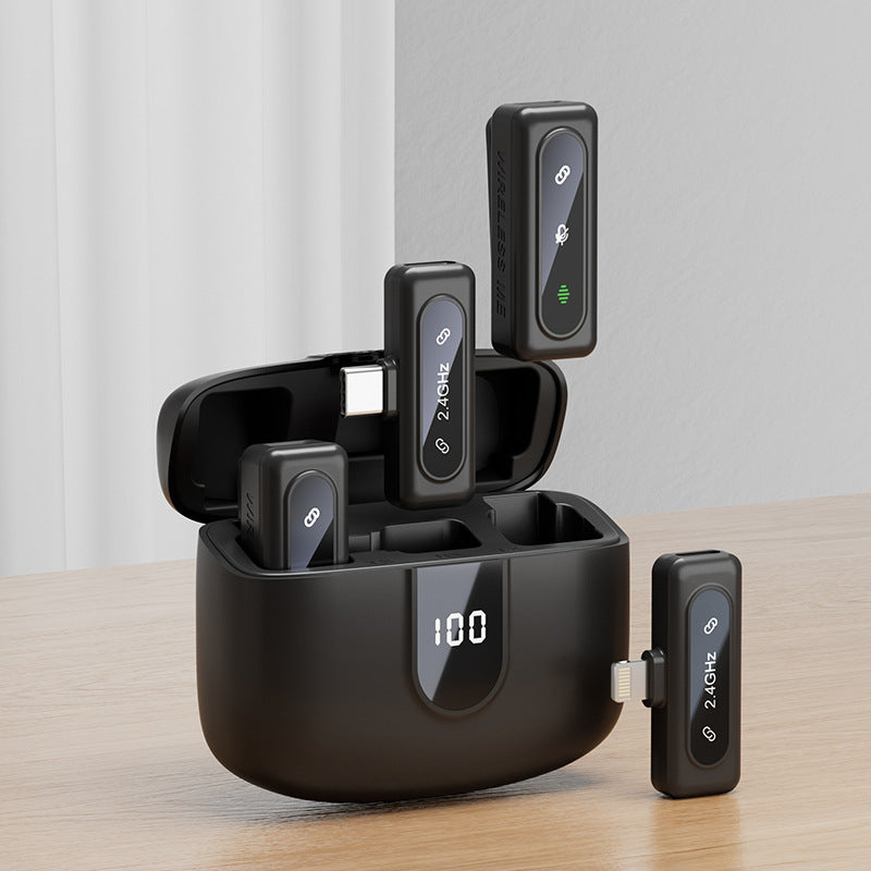 J50 Wireless Collar Mic – Noise Reduction, Digital Display, Mini Mic