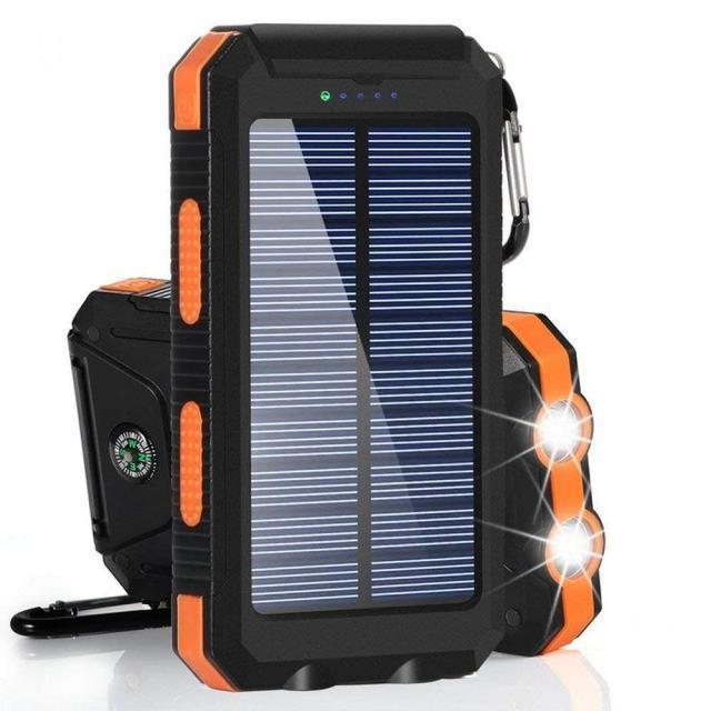 Waterproof Solar Power Bank 20000mAh – With Compass