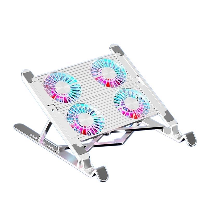 2025 RGB Aluminum Laptop Cooling Stand Silent Fan
