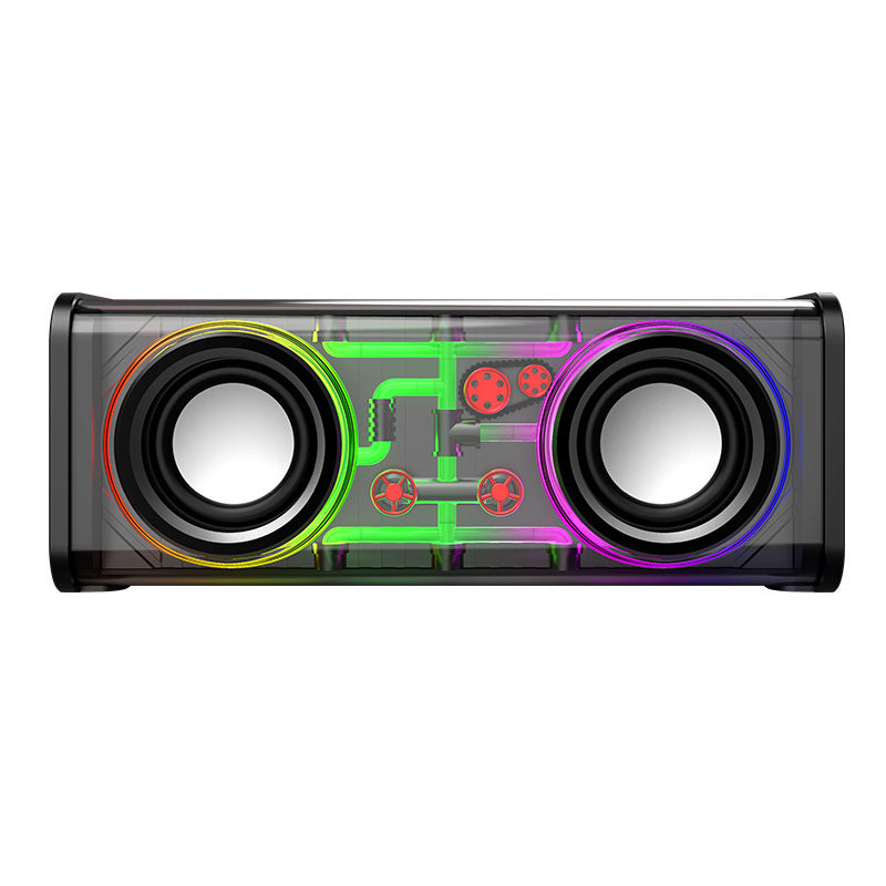 V8 Transparent Mecha Bluetooth Desktop Speaker Subwoofer
