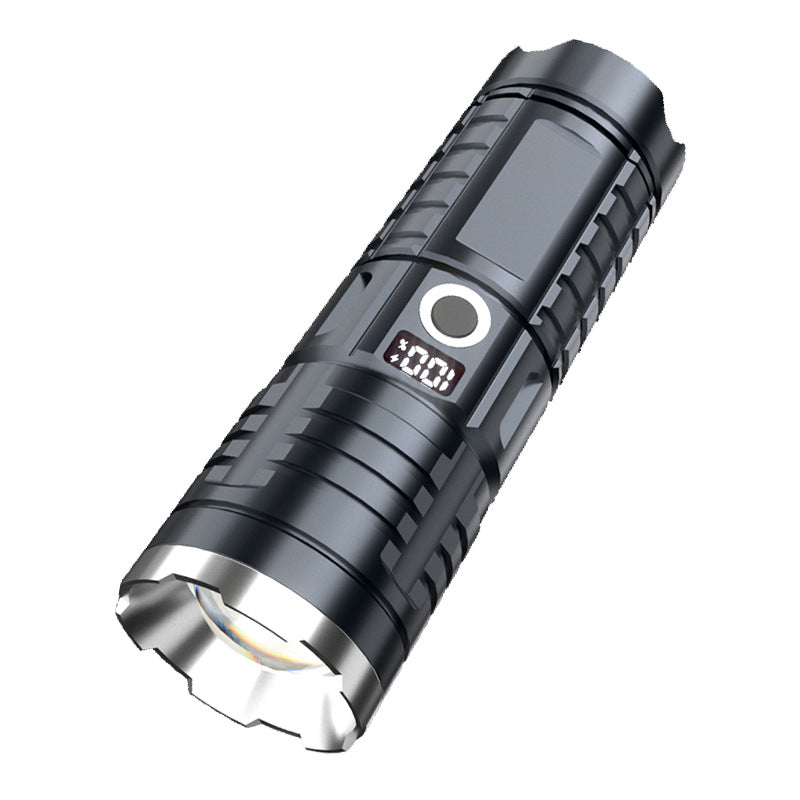Ultra-Strong Long-Range Rechargeable Spotlight – Digital Display Laser Flashlight