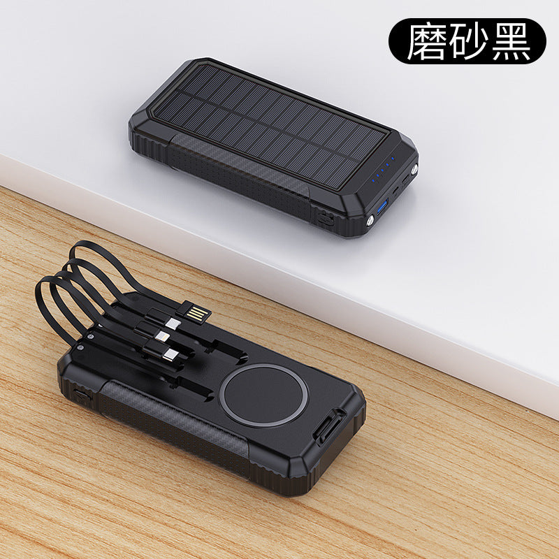 30000mAh Solar Power Bank Fast Wireless Dual Charge