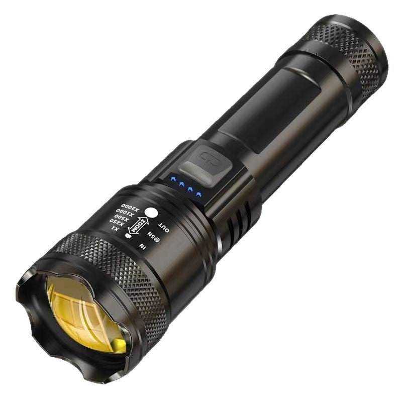 Outdoor Rechargeable Flashlight – Strong Laser & Long-Range Spotlight