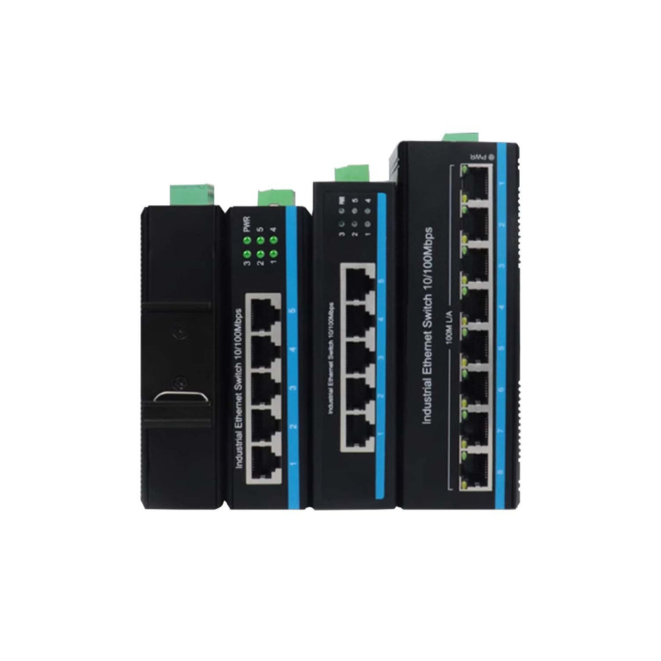 Industrial Ethernet Switch 5–24 Port – DIN Rail 12V–48V