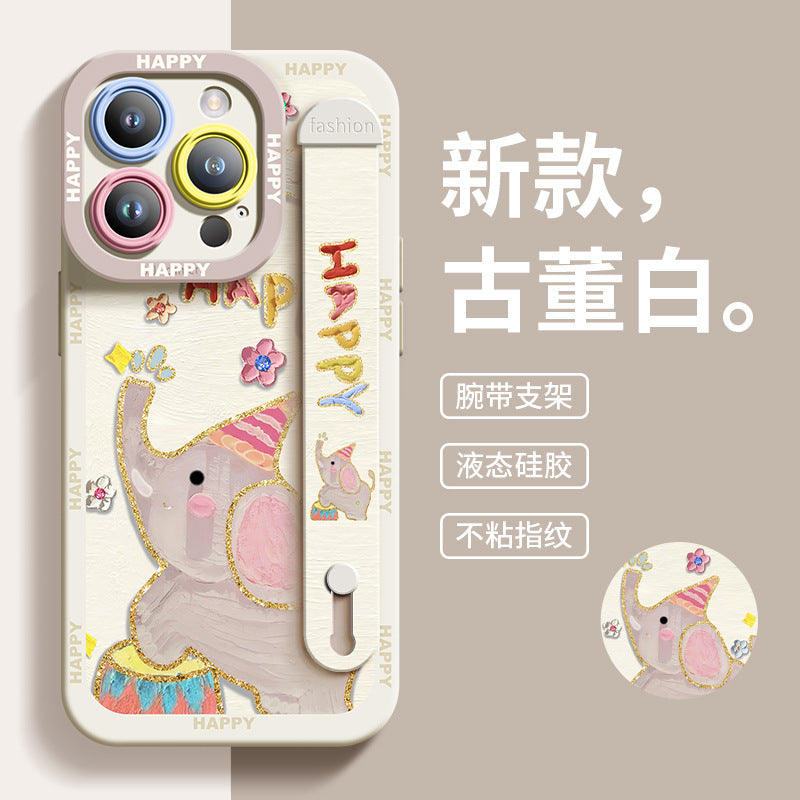 Cute Pet iPhone Case – Wristband Grip & Full Cover