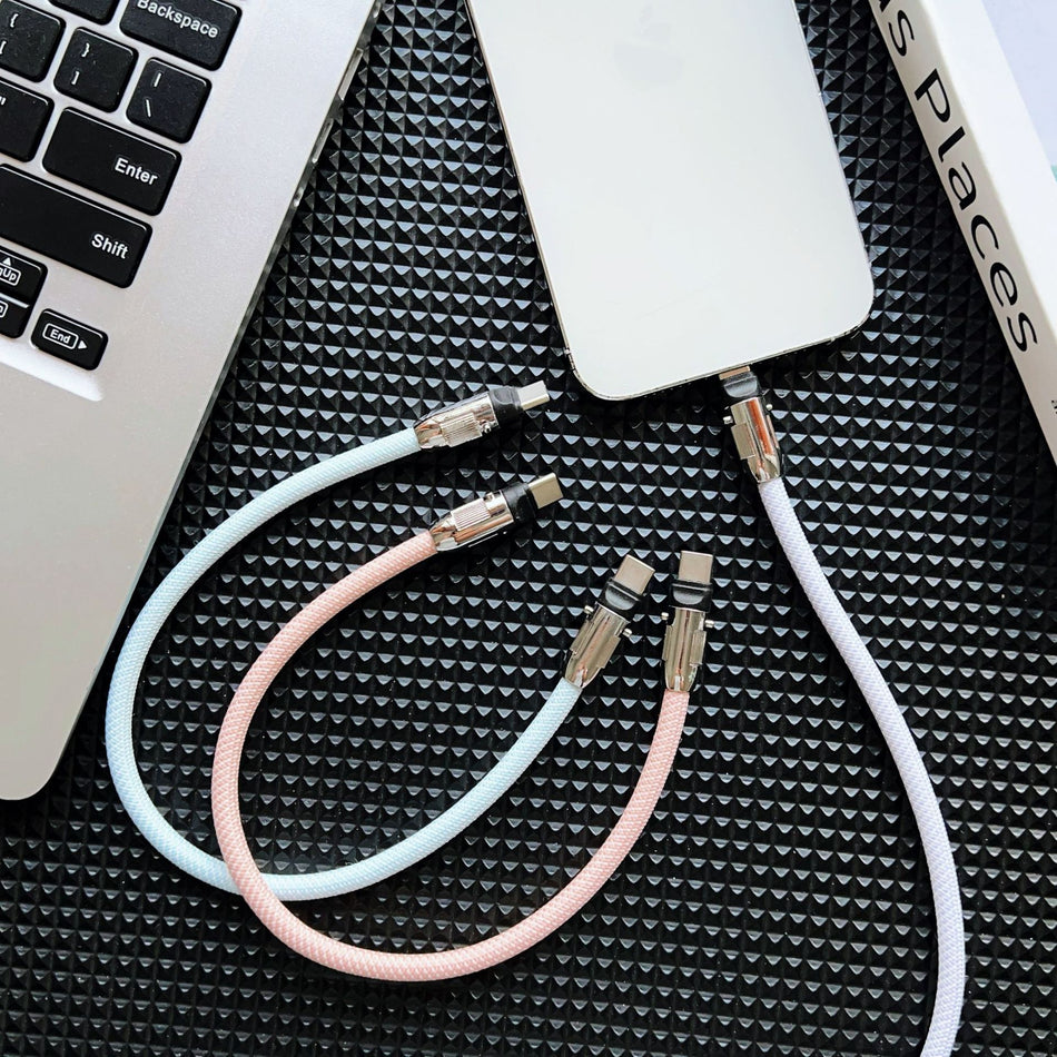 2-in-1 Lanyard Keychain PD Fast Charging Cable Apple Type-C
