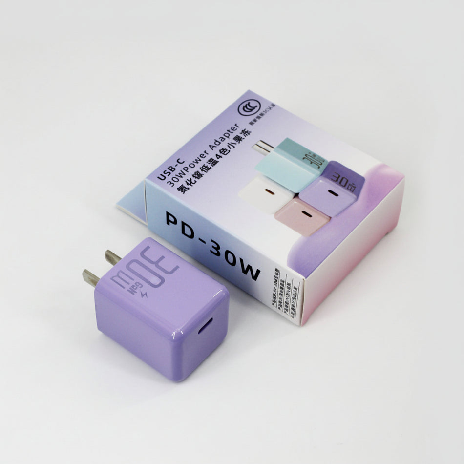 30W GaN Fast Charger Adapter for iPhone USB-C Devices