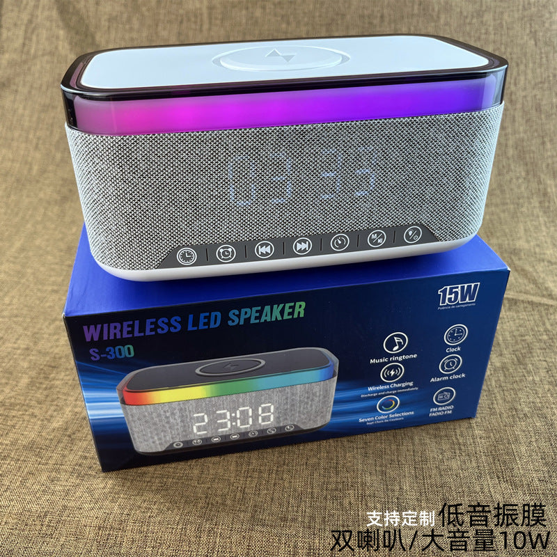 Wireless Charging Bluetooth Speaker S300 – White Noise