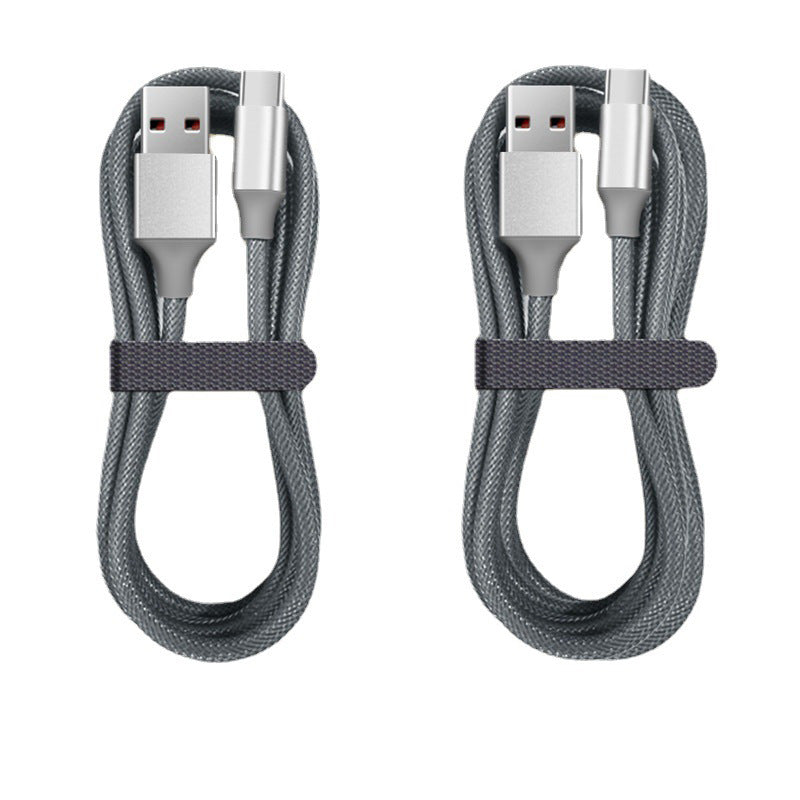 Two-Color Braided 66W Fast Charging Cable for Apple Android