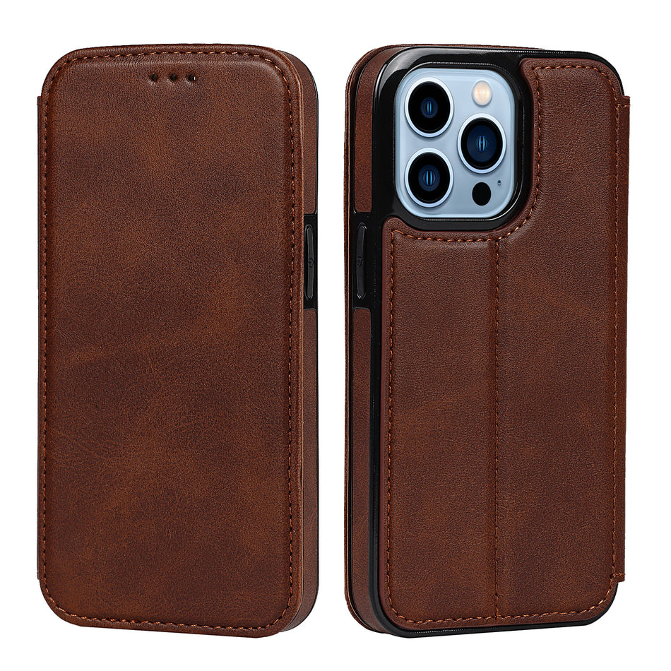 Flip Leather Card Case for iPhone 16 & Samsung S24