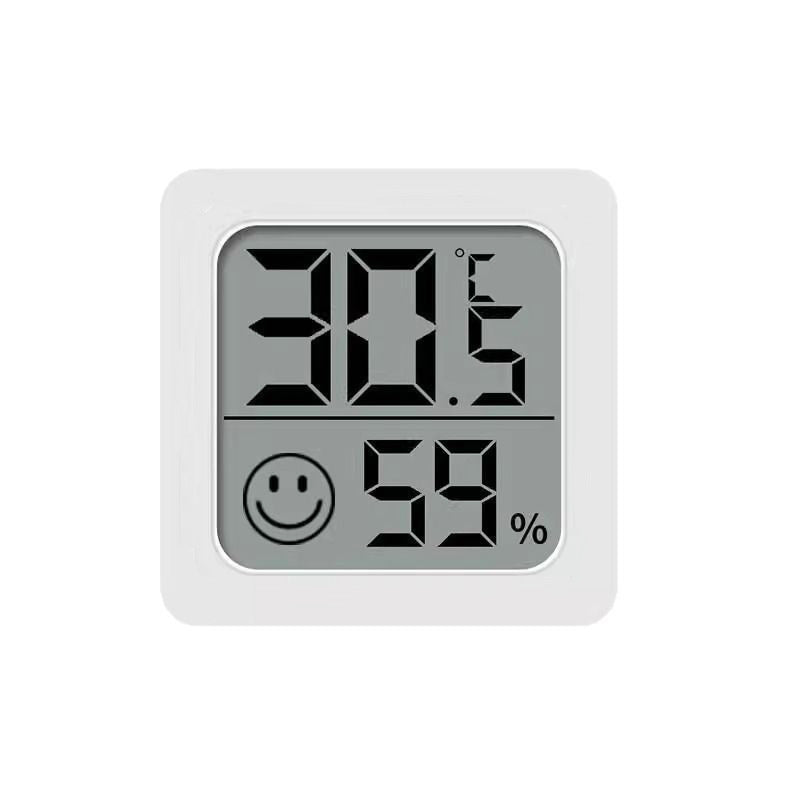 Indoor LCD Thermometer & Hygrometer – Mini Smiley Temperature & Humidity Monitor