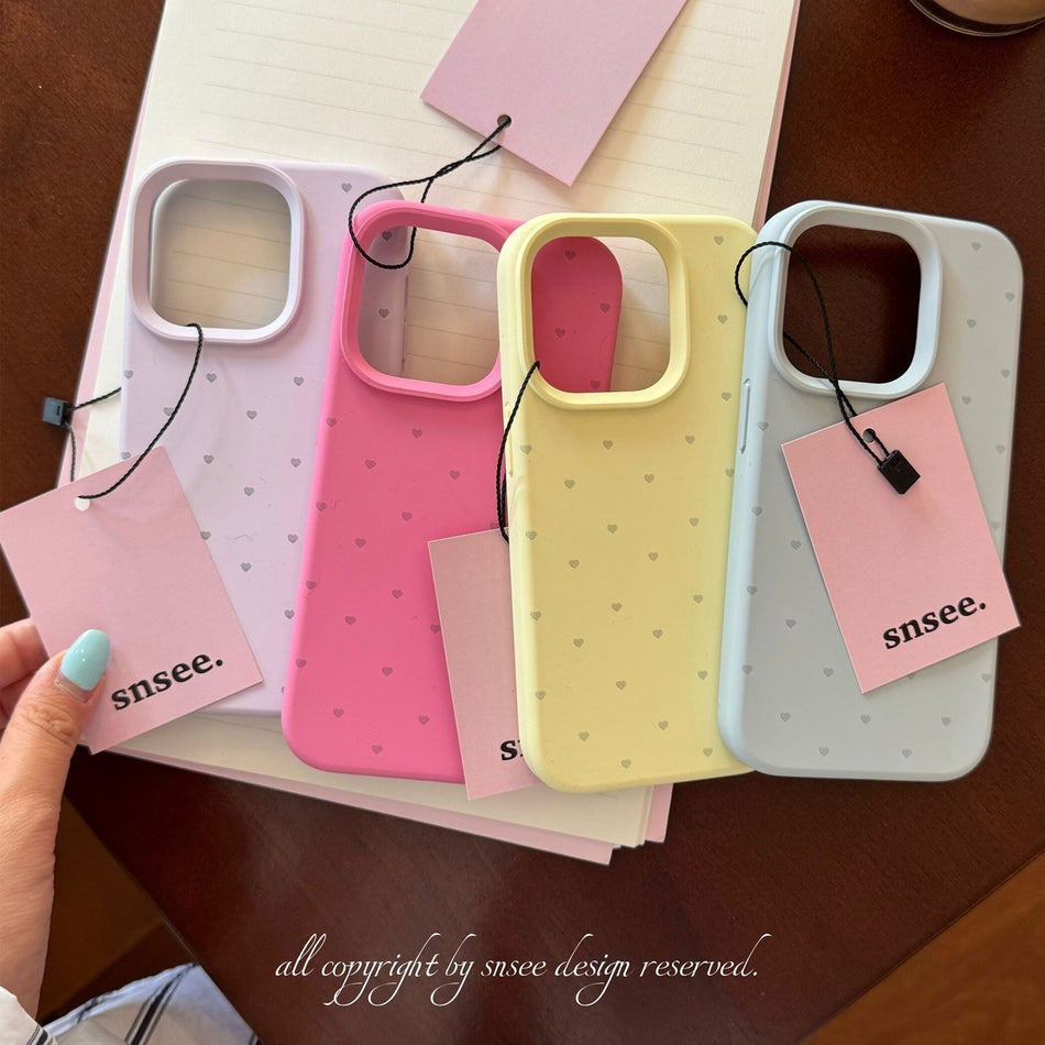 Liquid Silicone Heart Case for iPhone Series