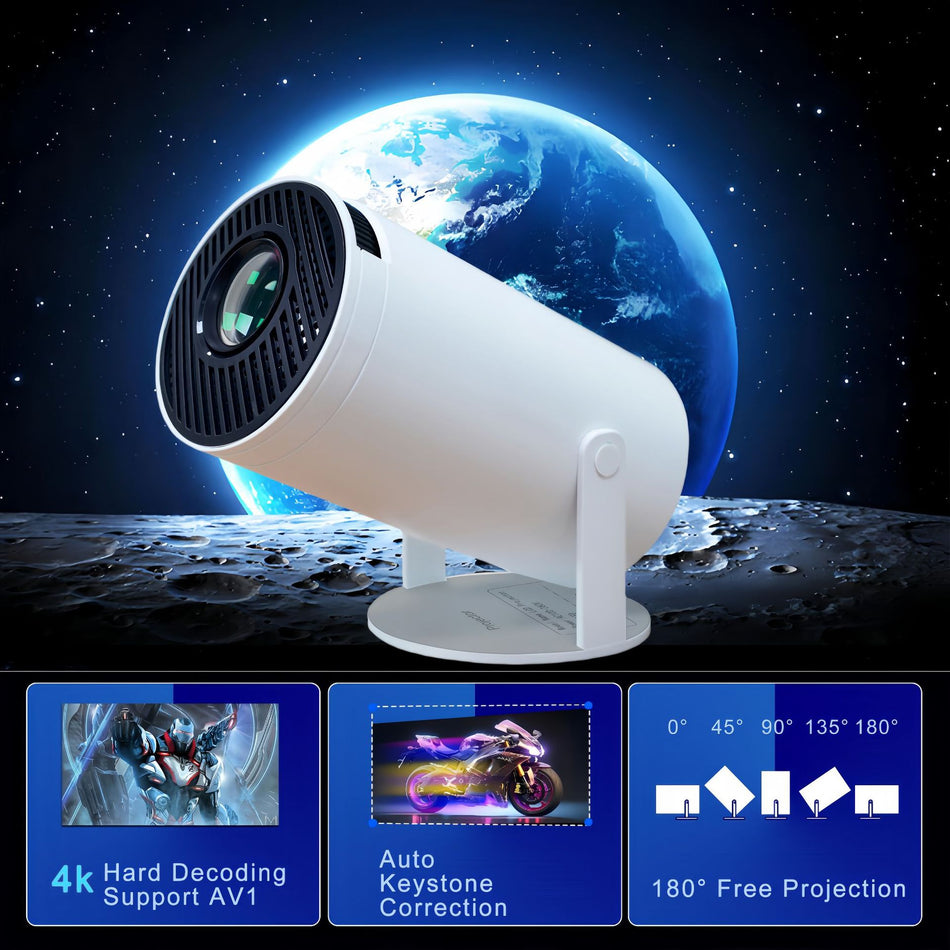 HY300Pro 4K Wi-Fi Home Projector – Android Mini Portable