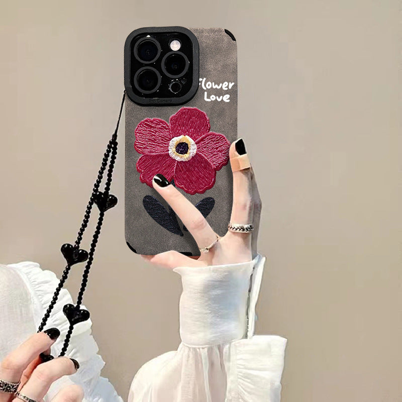 Safflower Chain Case for iPhone 16 Pro – Oil Painting