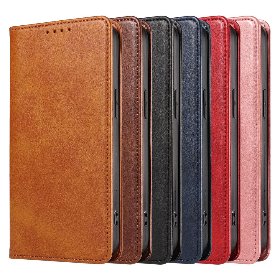 Magnetic Flap Leather Case for iPhone & Samsung