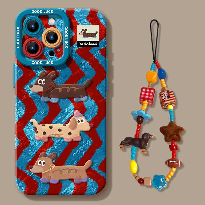 Dark Dachshund Silicone iPhone Protective Case
