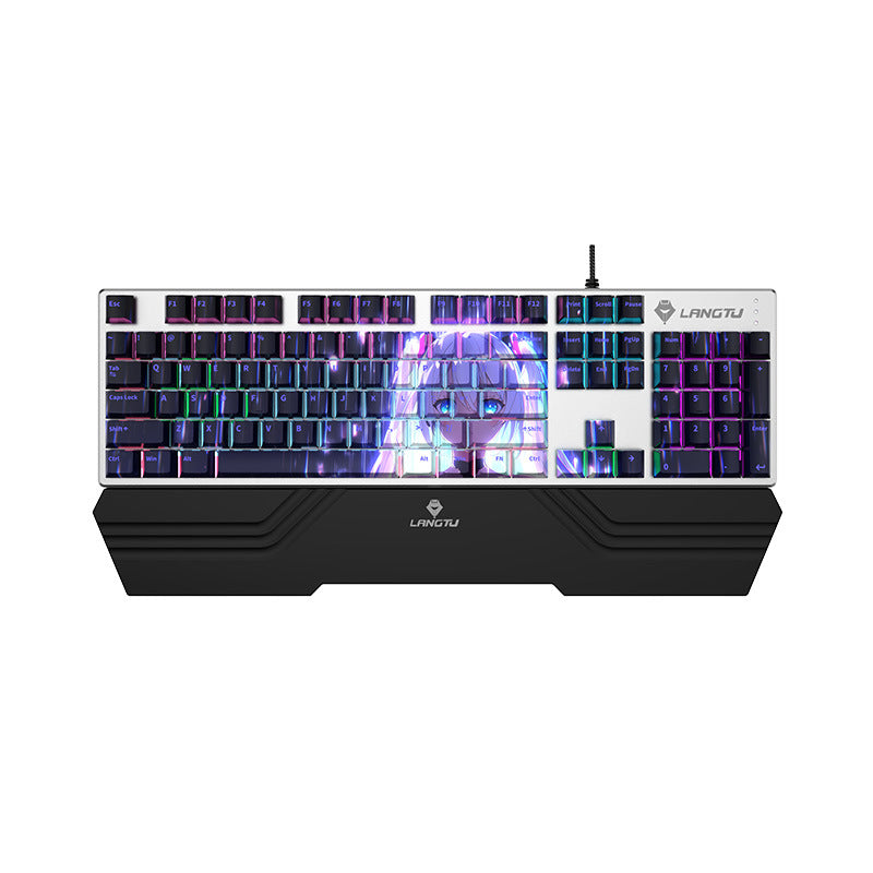 Langtu 104-Key Wired Mechanical Keyboard: Blue Axis for Gaming & Office