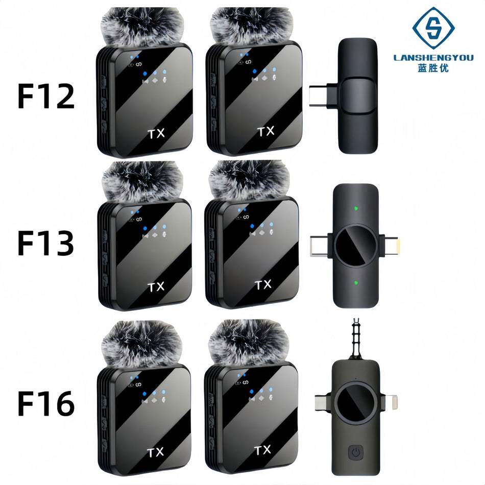 F115 3-in-1 Wireless Clip Mic Live & Vlog Recording Mic