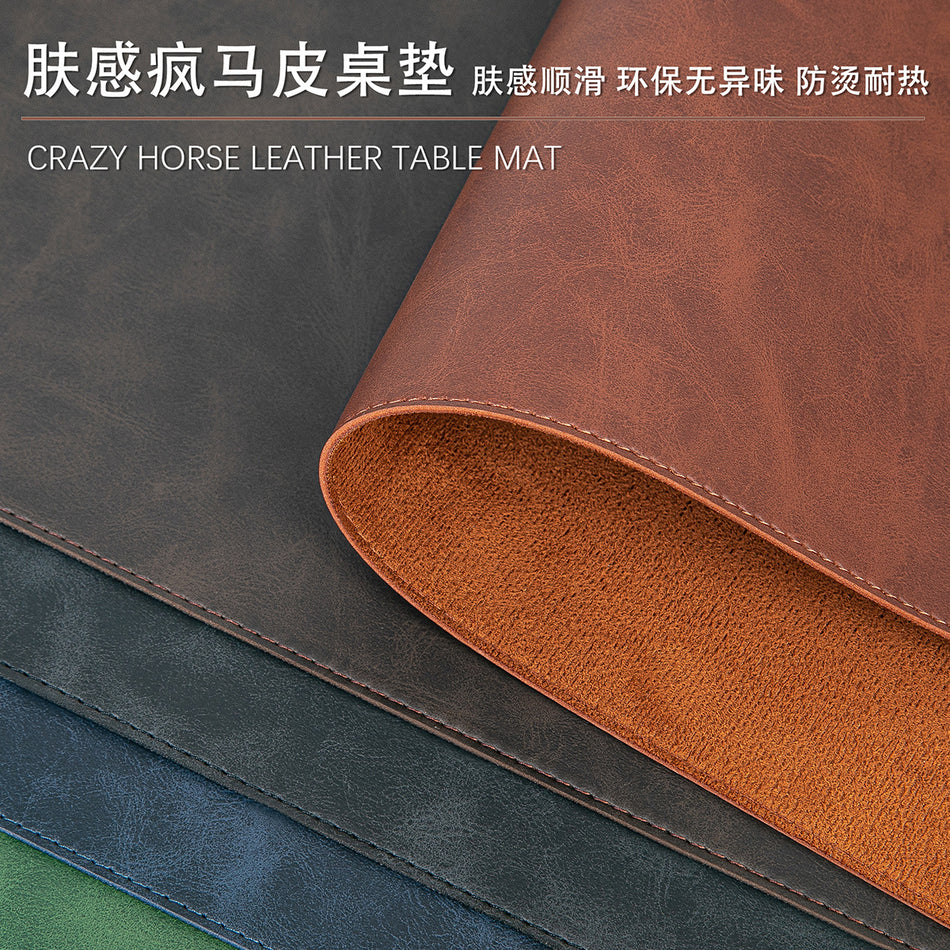 Crazy Horse Leather Oversized Desk & Mouse Pad – Custom Office Mat