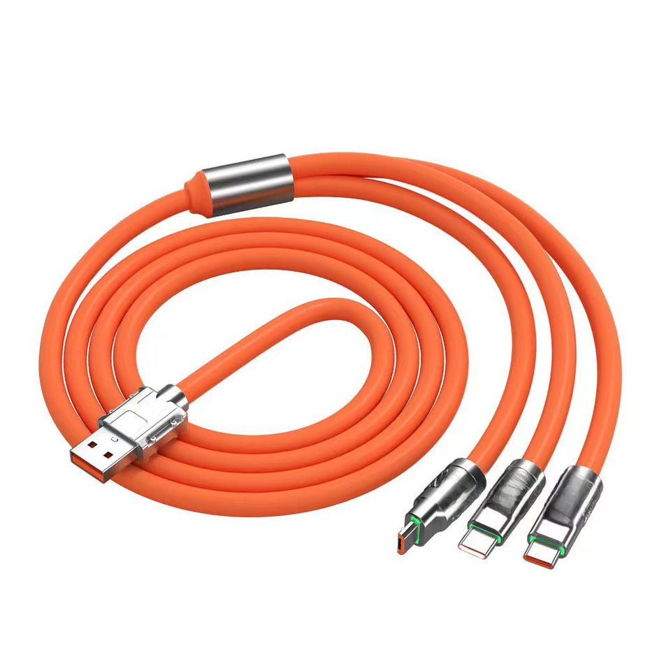 120W 3-in-1 Zinc Alloy Fast Charging Cable-USB to Type-C