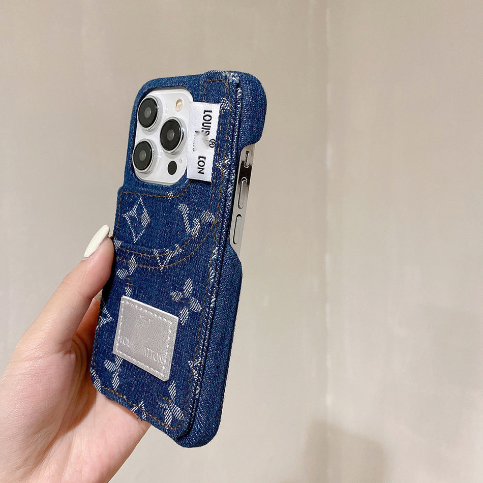 Creative Denim Flap Pocket Phone Case