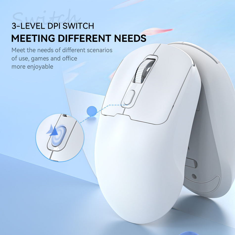Silent Dual Mode Wireless Mouse – Rechargeable Bluetooth
