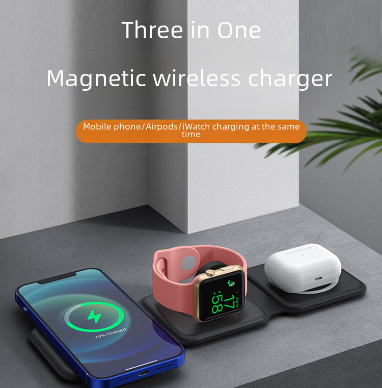 Foldable 3-in-1 MagSafe Wireless Charger