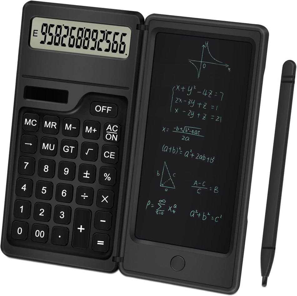 Two-in-One Solar Calculator with Handwriting Tablet