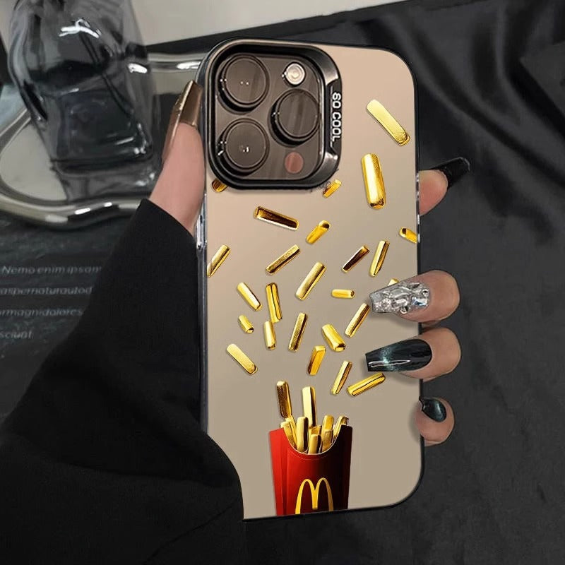 Gold Fries Art Case for iPhone 12–16 Pro Max