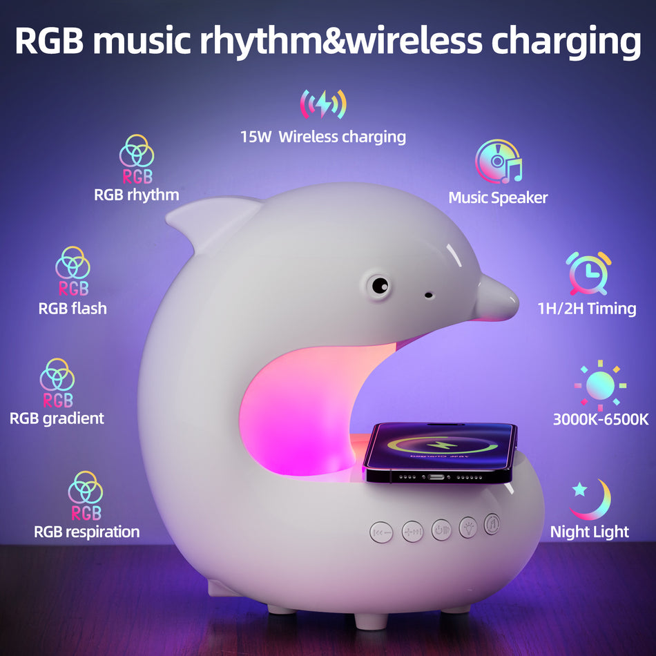 RGB Night Light Wireless Charger – Bedside Lamp
