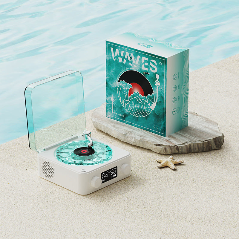 Retro Bluetooth Speaker with Clock, Light & White Noise