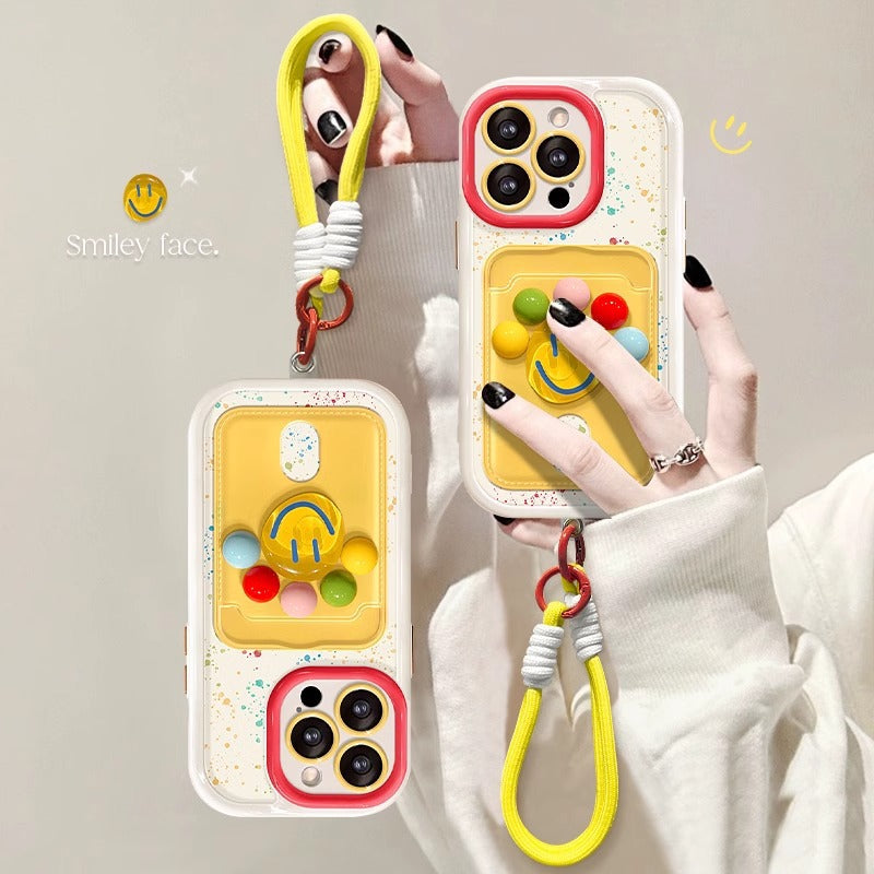 Smiley Face Wave Dot Case for iPhone 12–15 Pro Max