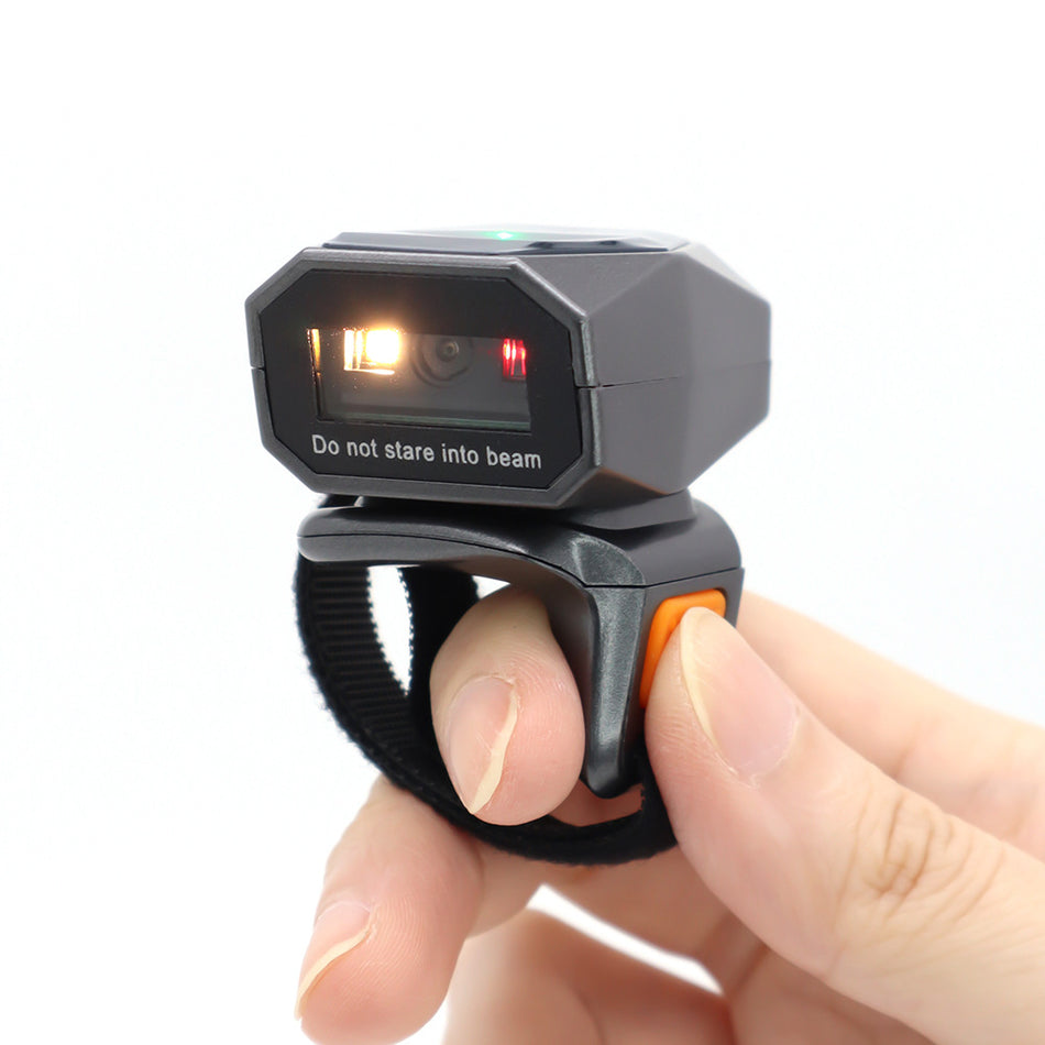Ring-Style Bluetooth 2D Barcode Scanner – Finger Wearable